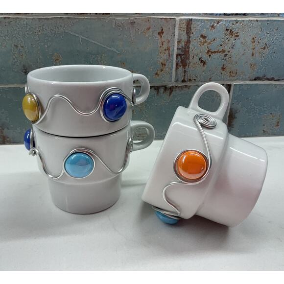 Upcycled Art Thomas Rosenthal Germany A22 Stackable Ceramic Mugs Set of 3 - Picture 15 of 15